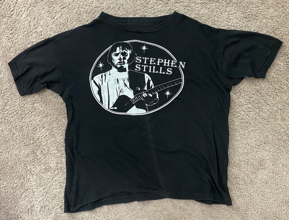 Stephen Stills Crosby Stills Nash & Young T-Shirt Black